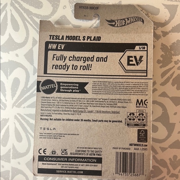 Hot Wheels-  Tesla Model S Plaid - White - Picture 9 of 16